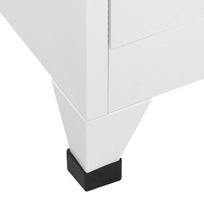 vidaXL Locker Cabinet White 90x40x180 cm Steel