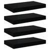 vidaXL Floating Wall Shelves 4 pcs High Gloss Black 40x23x3.8 cm MDF