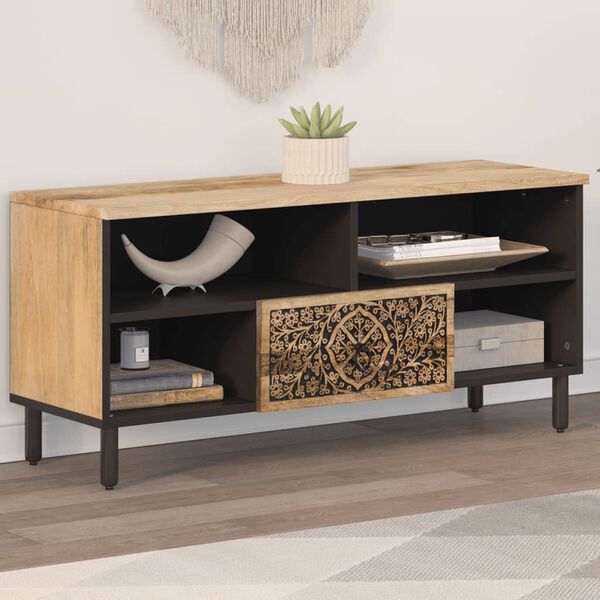 vidaXL TV Cabinet 100x33x46 cm Solid Wood Mango