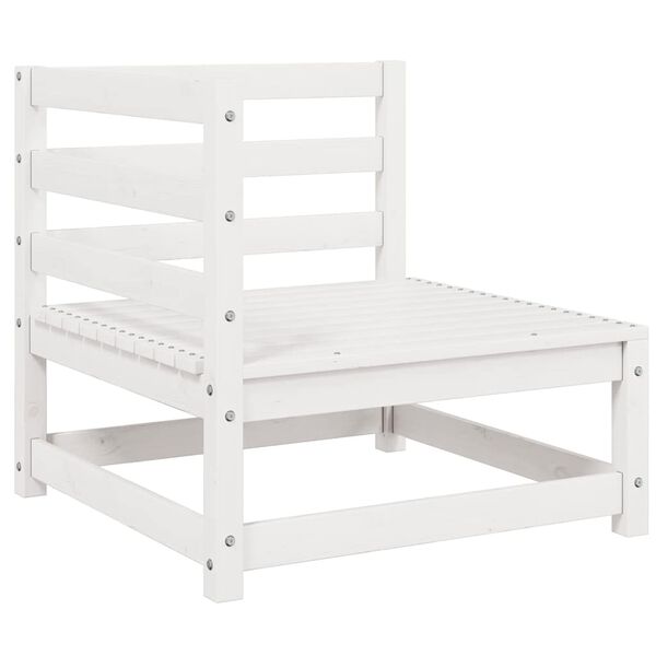 vidaXL 3 Piece Garden Lounge Set White Solid Pinewood