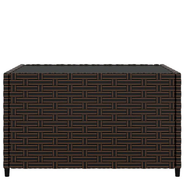 vidaXL Square Garden Coffee Table Brown 50x50x30 cm Poly Rattan
