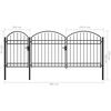 vidaXL Garden Fence Gate with Arched Top Grey 500 x 100 cm Steel
