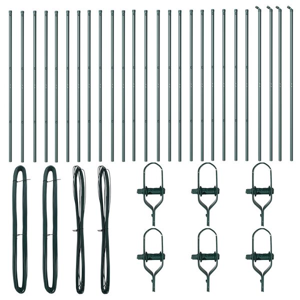 vidaXL Fence Post 26 pcs Green 3.2 x 3.2 x 200 cm