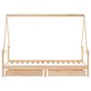 vidaXL Kids Bed Frame with Drawers 90x190 cm Solid Wood Pine