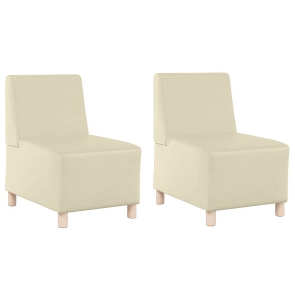 vidaXL Modular Sofa Unit Armless 2 pcs Cream 55 x 74 x 82 cm