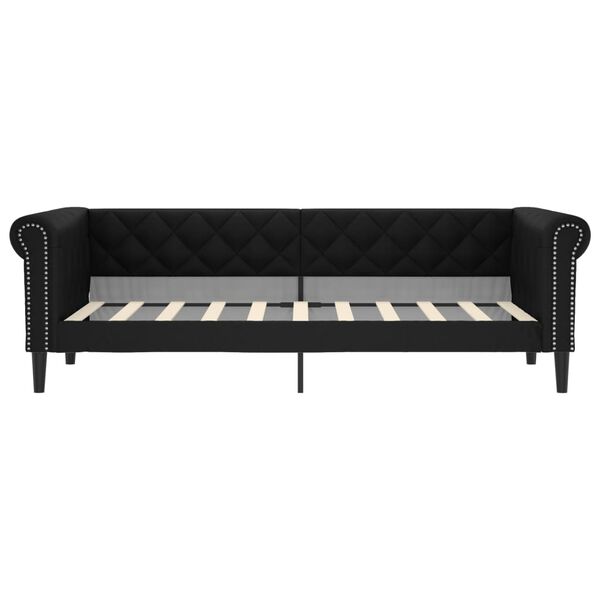 vidaXL Day Bed without Mattress Black 90x190 cm Single Faux Leather