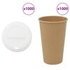 vidaXL Paper Coffee Cups with Lids 1000 pcs 16oz 400ml