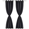 vidaXL Blackout Curtain with Metal Eyelets 270x245 cm Black