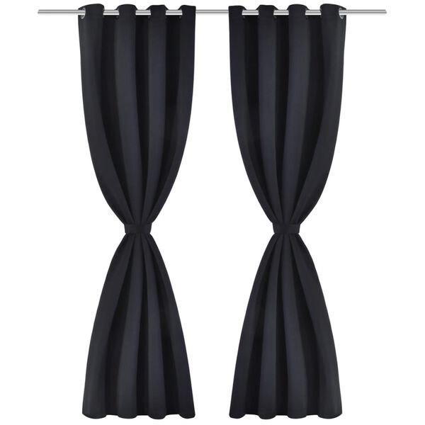vidaXL Blackout Curtain with Metal Eyelets 270x245 cm Black
