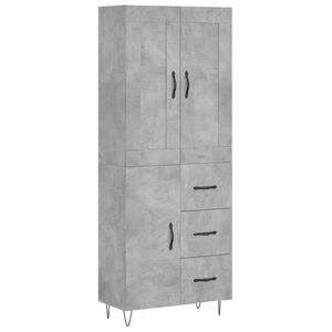 vidaXL Highboard Concrete Grey 69.5x34x180 cm Engineered Wood
