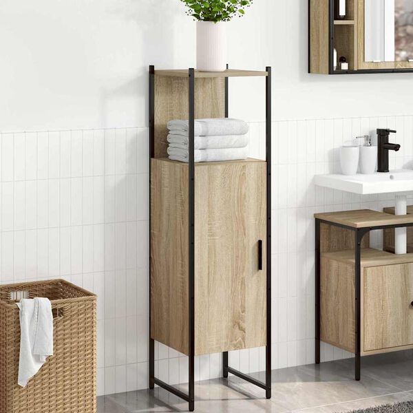 vidaXL Bathroom Cabinet Beige 33 x 33 x 120.5 cm Engineered wood