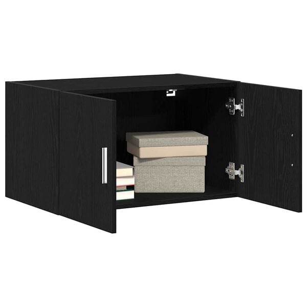 vidaXL Wall Cabinet Black oak 70 x 42.5 x 40 cm Engineered wood