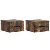vidaXL Wall-Mounted Bedside Cabinet 2 pcs Smoked Oak 34.5 x 33 x 20 cm
