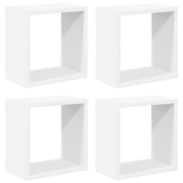 vidaXL Wall Cube Shelves 4 pcs White 26x15x26 cm