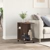 vidaXL Side Table with Wheels Brown Oak 50x30x55 cm Engineered Wood