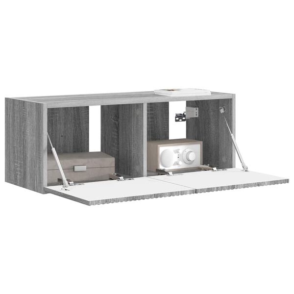 vidaXL TV Wall Cabinet Grey Sonoma 78.5 x 31 x 29.5 cm Engineered Wood
