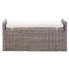 vidaXL Storage Bench with Cushion Grey 110 x 40 x 50 cm Rattan