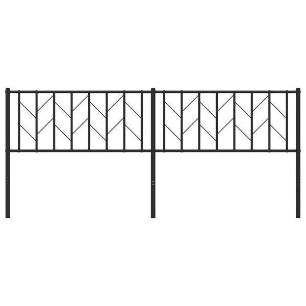 vidaXL Metal Replace Headboard Black 200 cm