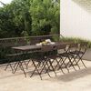 vidaXL Folding Bistro Chairs 8 pcs Brown Poly Rattan and Steel