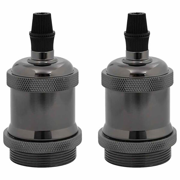 vidaXL Lamp Holders 2 pcs Glossy Black E27