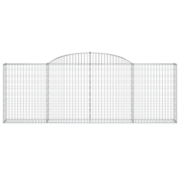 vidaXL Arched Gabion Baskets 8 pcs 300x30x100/120 cm Galvanised Iron
