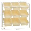vidaXL 9-Basket Toy Storage Trolley White Plastic