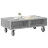 vidaXL Side Table with Wheels Grey Sonoma 90 x 50 x 30 cm