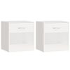 vidaXL Bedside Cabinet | Set of 2 | White | Engineered Wood, MDF | Medium