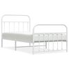 vidaXL Metal Bed Frame without Mattress with Footboard White 100x190cm