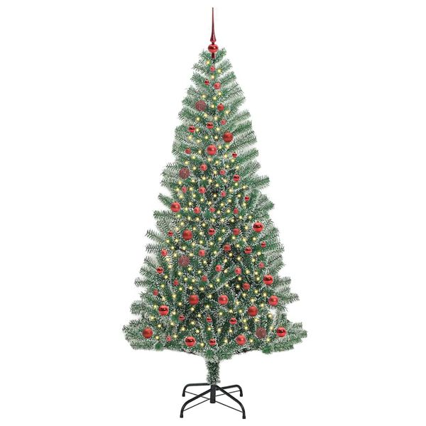 vidaXL Artificial Christmas Tree Snow Flocked with LED Light 210 cm
