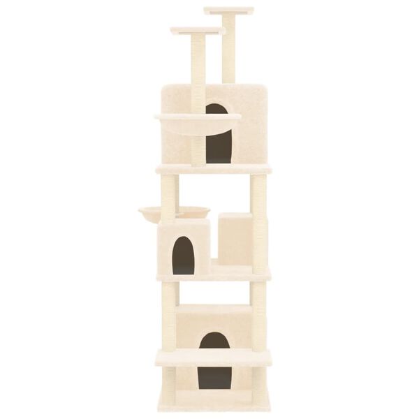 vidaXL Cat Tree with Sisal Scratching Posts Cream 180 cm