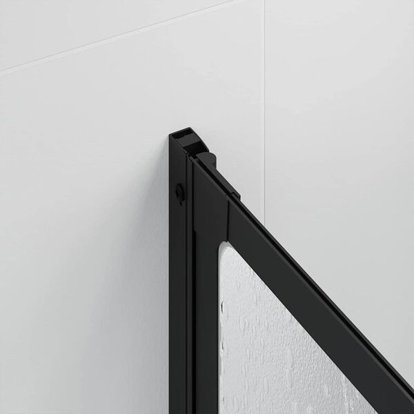 vidaXL Shower Screen Folding Black 168 x 140 cm Aluminium