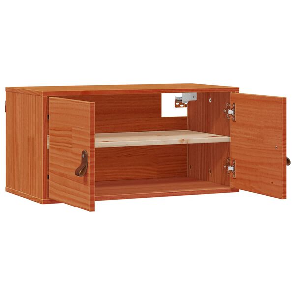 vidaXL Wall Cabinet Wax Brown 80 x 30 x 30 cm Solid Pine Wood