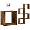 vidaXL Wall Shelves 4 pcs Brown 26 x 15 x 26 cm Engineered wood