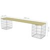 vidaXL Gabion Bench 180 cm Galvanised Steel and Pinewood