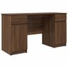 vidaXL Desk with Drawer Brown oak 140 x 49 x 76 cm Engineered wood