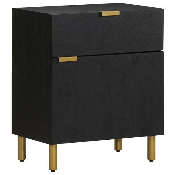 vidaXL Bedside Cabinet Black 50x33x60 cm Engineered Wood