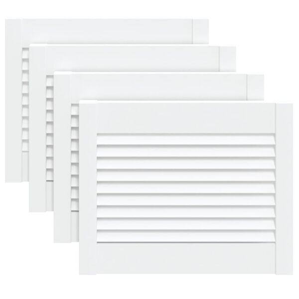 vidaXL Cabinet Doors Louvred Design 4 pcs White 39.5x49.4 cm Solid Wood Pine
