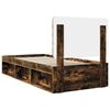 vidaXL Bed Frame with Headboard Smoked Oak 90 x 200 cm Solid Pine Wood