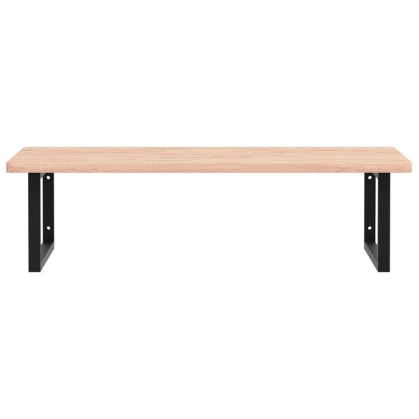 vidaXL Basin Shelf Wall Mounted Steel and Solid Wood Beech