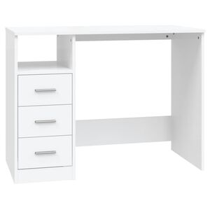 vidaXL Desk with Drawers White 102x50x76 cm Engineered Wood
