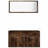 vidaXL 2 Piece Bathroom Furniture Set Smoked Oak Engineered Wood