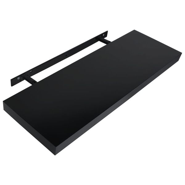 vidaXL Floating Wall Shelves 2 pcs Black 80x20x3.8 cm
