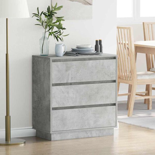 vidaXL Bedside Cabinet Concrete Grey 71 x 34.5 x 75 cm Engineered wood