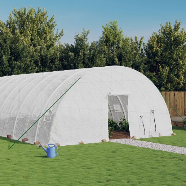 vidaXL Greenhouse with Steel Frame White 108 m&sup2; 18x6x2.85 m