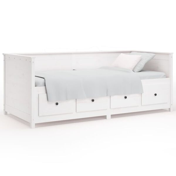 vidaXL Day Bed without Mattress White 75x190 cm Small Single Solid Wood Pine