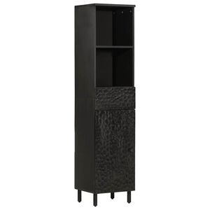 vidaXL Bathroom Cabinet Black 38x33x160 cm Solid Wood Mango