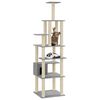 vidaXL Cat Tree with Sisal Scratching Posts Light Grey 183 cm