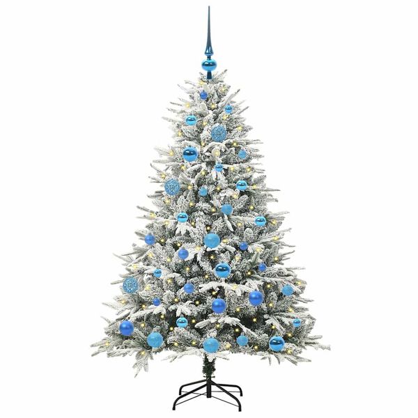 vidaXL Artificial Pre-lit Christmas Tree with Ball Set Green 150 cm