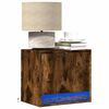 vidaXL Wall-mounted Bedside Cabinet with LED Lights Smoked Oak